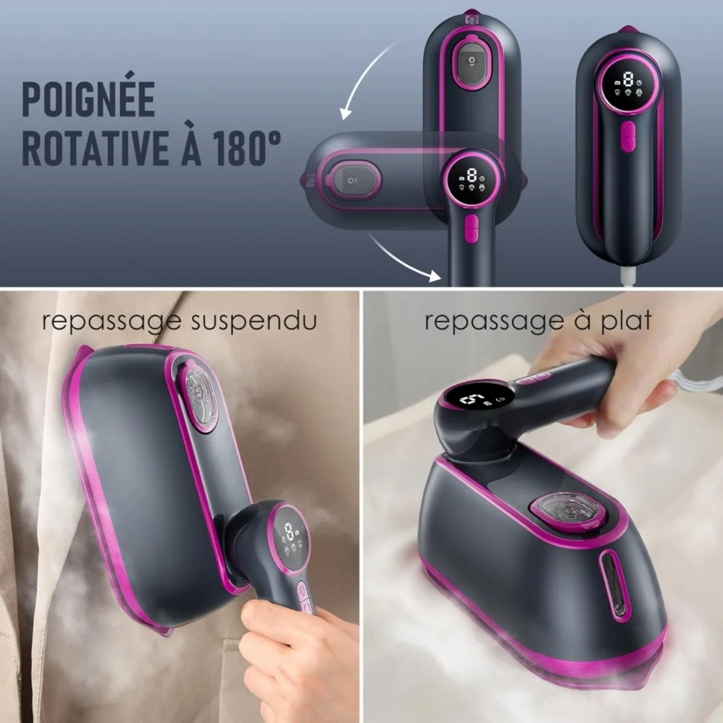 Défroisseur 2-en-1 Portable 1200W Léger | Repassage Rapide et Intelligent - Défrøa Air 1200