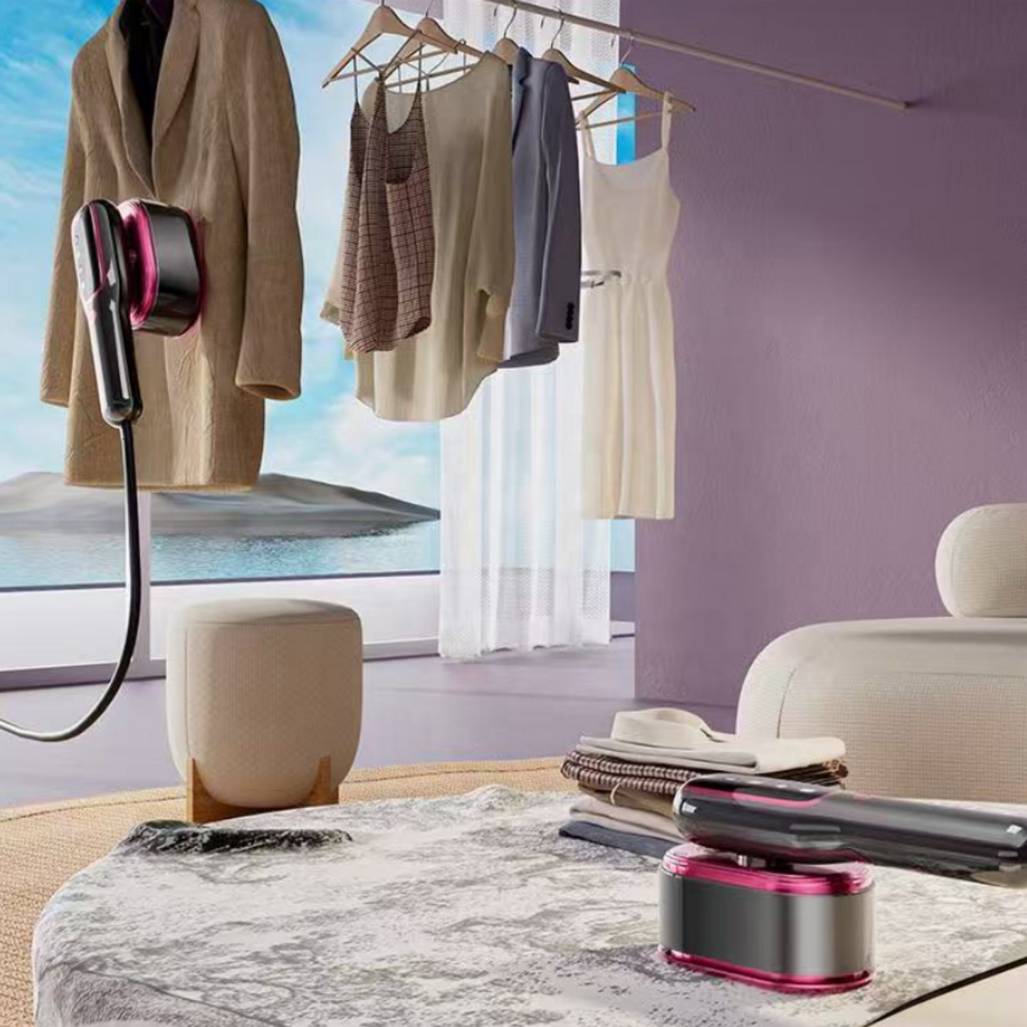 Défroisseur Portable de Voyage, Fer à Vapeur Intelligent - Défrøa 5-en-1