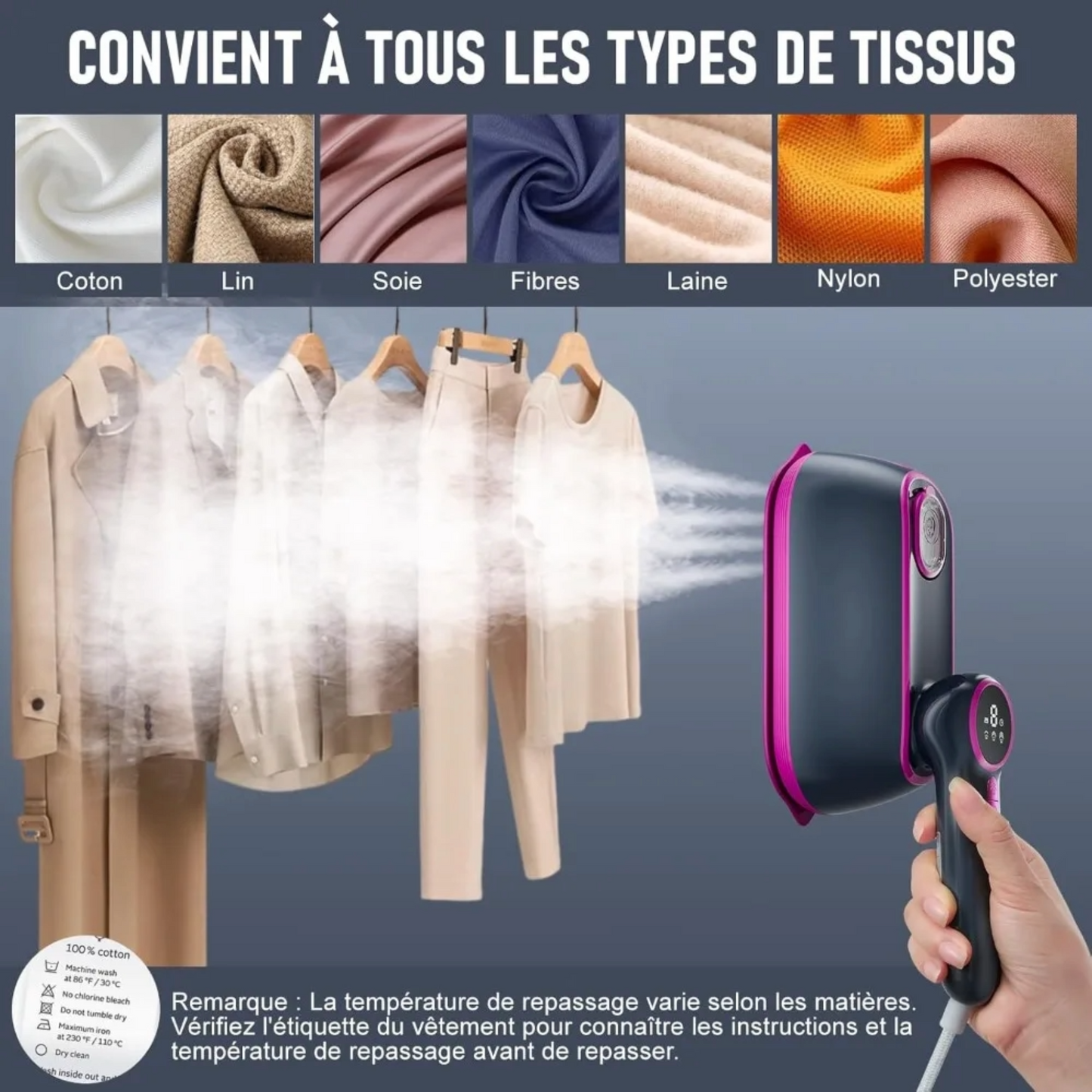 Défroisseur 2-en-1 Portable 1200W Léger | Repassage Rapide et Intelligent - Défrøa Air 1200